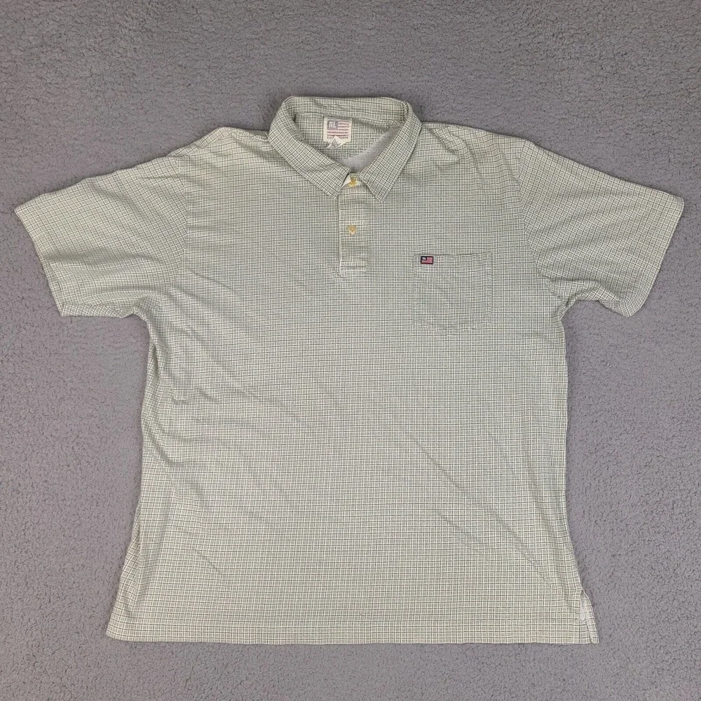 Ralph Lauren Polo‎ Jeans Co Polo Shirt Mens Large Green Plaid Soft Cotton